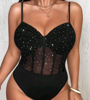 Body negro con brillos 2 XL y 4 XL