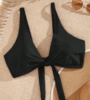 Top negro de atar 4XL