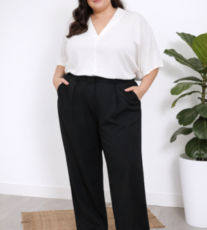 Blusa blanca cuello V XXL