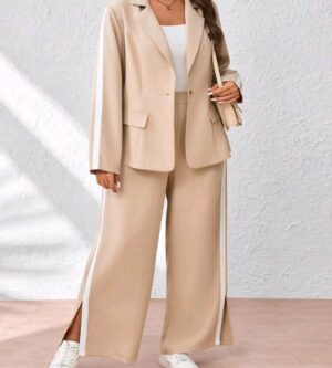 Blazer beige con raya lateral 4 XL