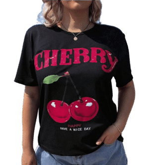 Remerón negro cerezas 4 XL