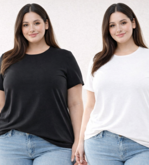 Pack remeras básicas x2: blanco y negro