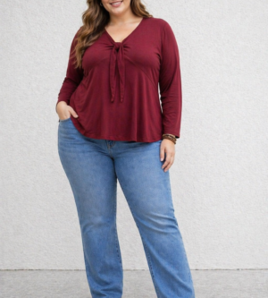 Blusa de atar bordó