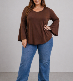 Blusa con volados  marrón