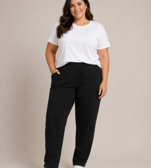 Pantalón de lanilla negro. Hasta 200 cm cadera
