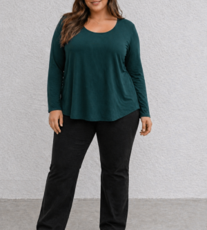 Blusa básica verde petróleo