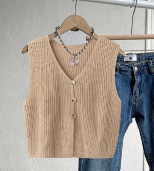 Chaleco de punto beige 3 XL