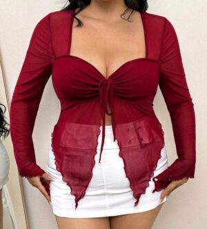 Top bordó microtul 4 XL