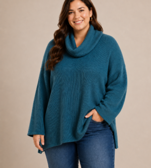 Buzo cuello caído azul