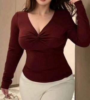 Blusa bordó cruzada