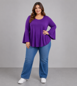 Blusa con volados violeta