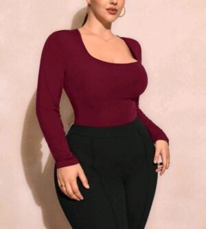Body bordó cuello cuadrado 3 XL