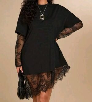 Vestido negra con encaje 5 XL